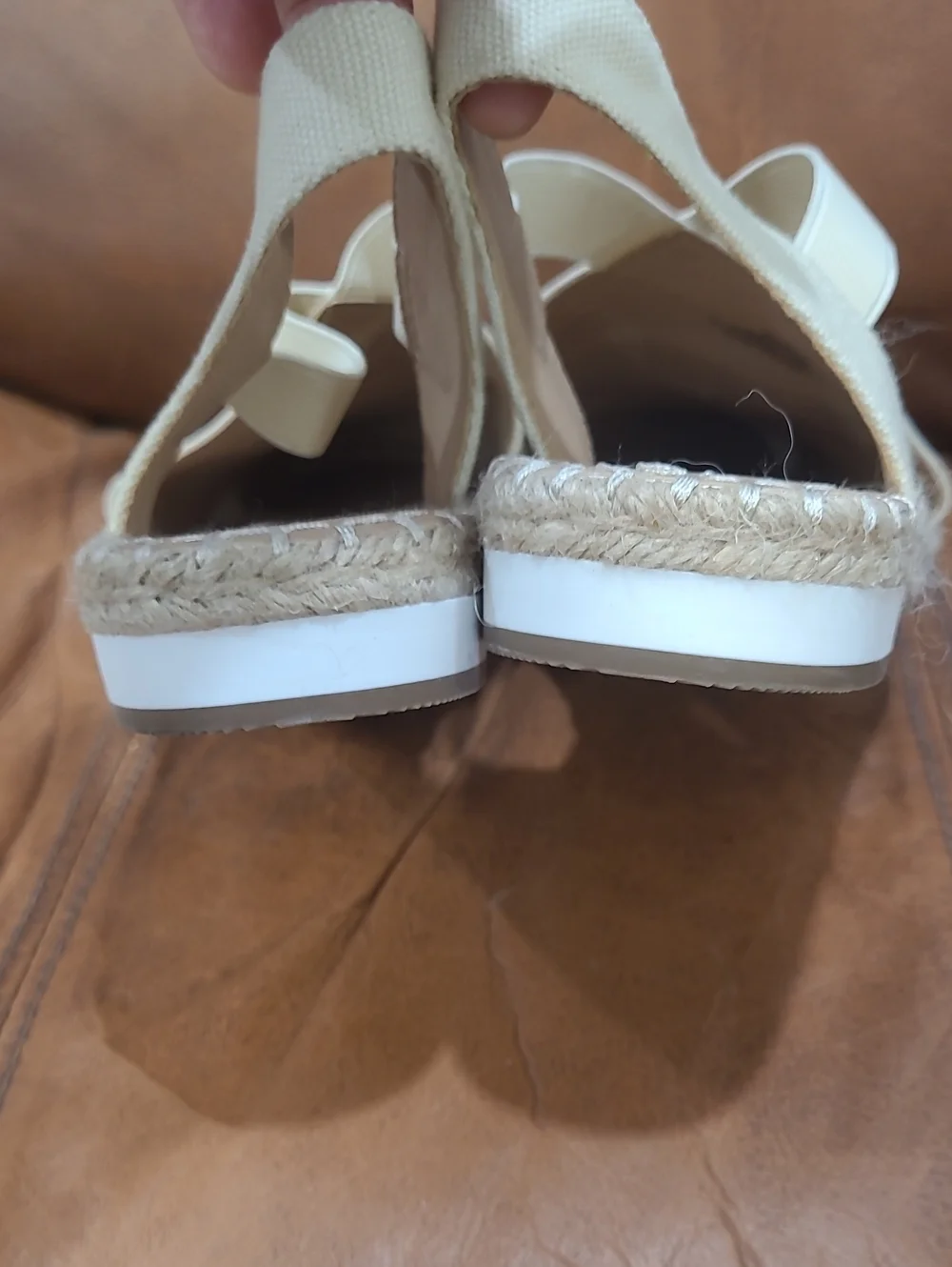 Lucky Brand Cream Cross-Strap Espadrille Slingback Flats